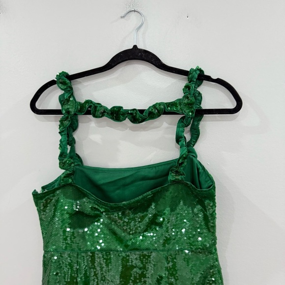 GANNI Dress Sequin Mini in Green - mordernwear.com